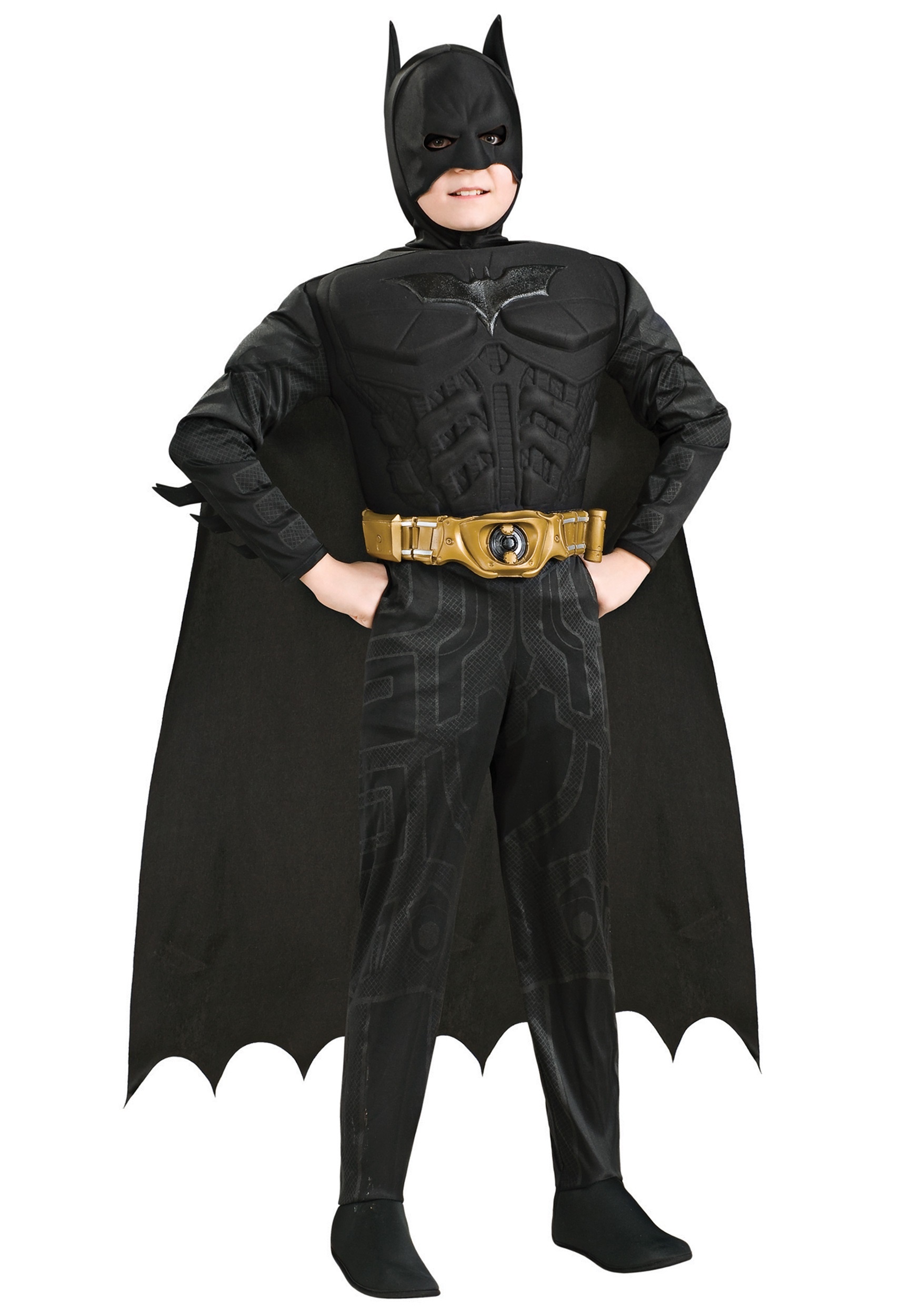 Kids Deluxe Dark Knight Batman Fancy Dress Costume