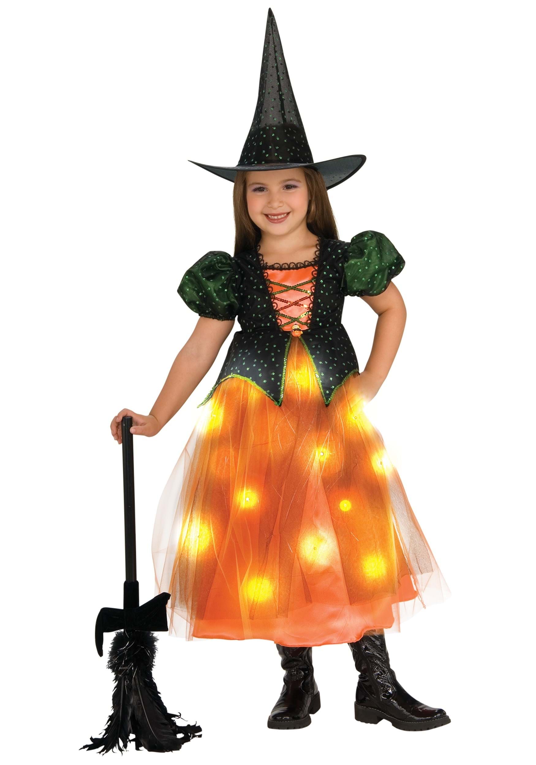 Twinkle Witch Fancy Dress Costume , Light Up Dress W/ Hat