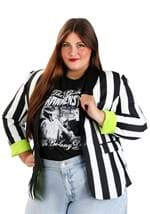 Women's White and Black Stripe Blazer Alt 7