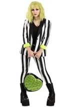 Women's White and Black Stripe Blazer Alt 4